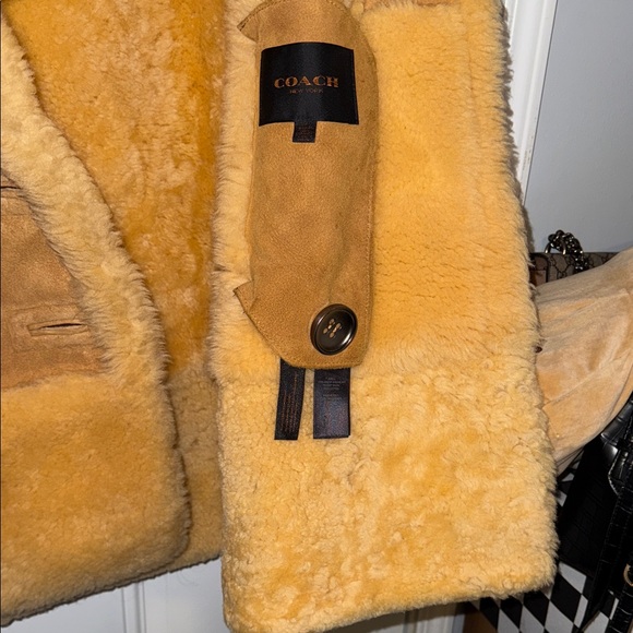 Coach Women's Tan Shearling Coat - Picture 3 of 5